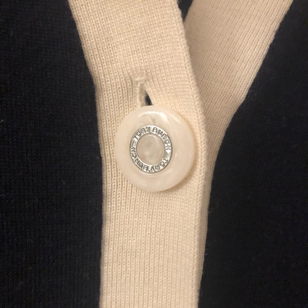 Tory Burch Navy & White Cardigan - Picture 5 of 5